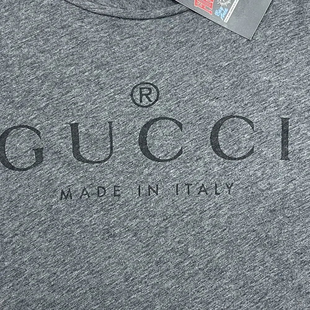 Gucci Logo Cotton Lightweight Tee T-Shirt 'Grey' size XL SF